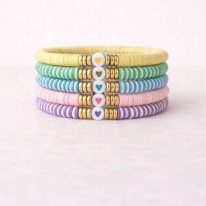 Colorful Heart Beaded Bracelet Set